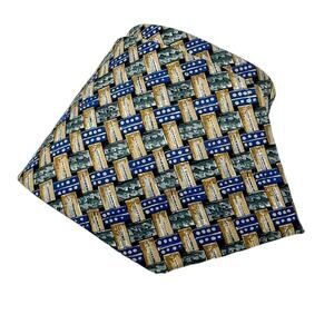 Burberry Burberrys vintage 100% silk woven pattern tie 4” w